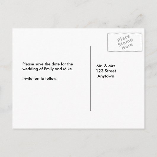 Heather en Lace Opslaan van de datum Briefkaart (Achterkant)