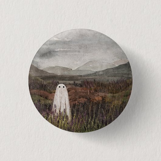 Heather Ghost Ronde Button 3,2 Cm (Voorkant)