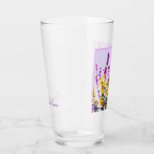 Heather Gorse Floral Butterfly gepersonaliseerd Glas (Rechts)