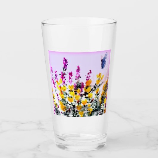 Heather Gorse Floral Butterfly gepersonaliseerd Glas (Voorkant)
