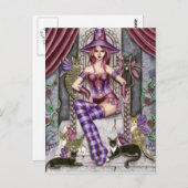 Heather - Gothic Cat Witch Briefkaart (Voorkant / Achterkant)