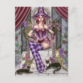 Heather - Gothic Cat Witch Briefkaart (Voorkant)