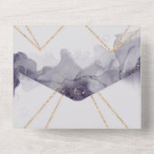 Heather Goud Glitter Watercolor Bruiloft All In One Uitnodiging (Achterkant)