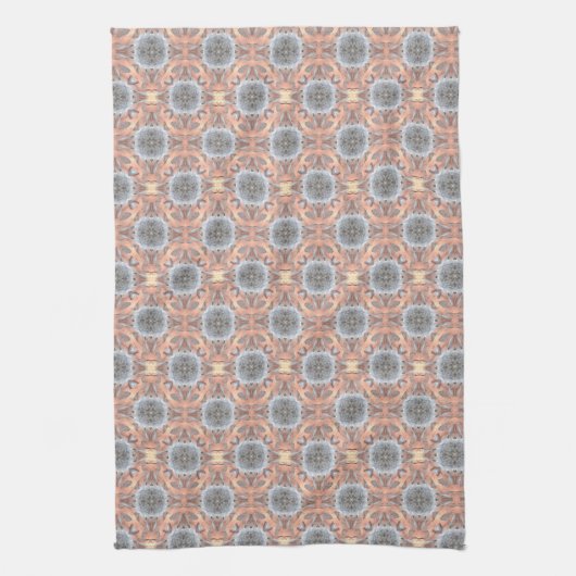 Heather Gray Abstract Vloerklep Lattice Fractal Theedoek (Verticaal)