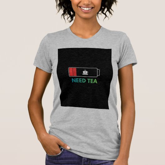 Heather Grey T-shirt met Thee Design (Voorkant)
