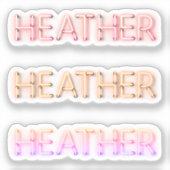 Heather in gloeiende neonverlichting x3 sticker (Voorkant)