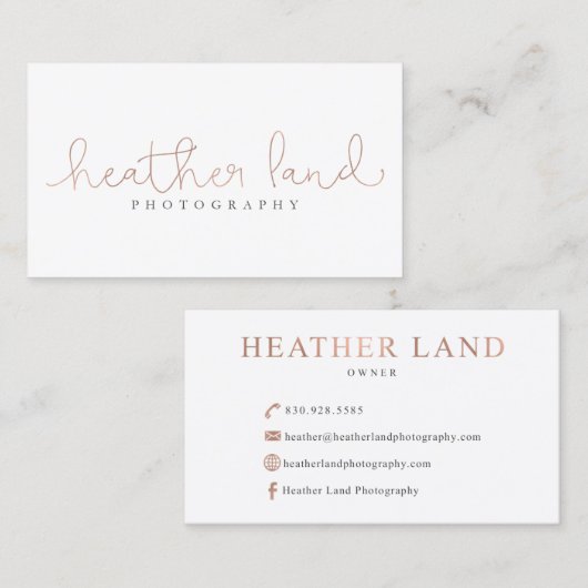 Heather Land Visitekaartje (Voorkant / Achterkant)