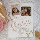 Heather Mauve Pink Bat Mitzvah Kaart