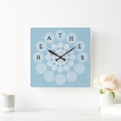 HEATHER Modern Fun Name Clock Vierkante Klok (Huis)