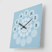 HEATHER Modern Fun Name Clock Vierkante Klok (Hoek)
