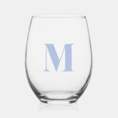 Heather Modern Monogram Initiaal Letter Wijnglas Zonder Voet (Voorkant)