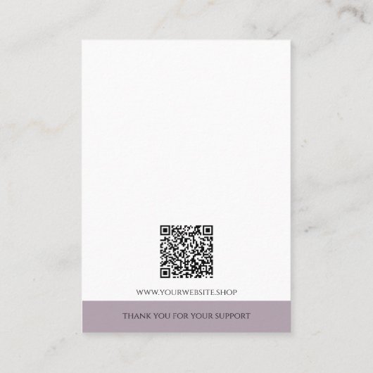 Heather Moon Phase Moth | Kaart voor juweliersweer Contactkaartje (Achterkant)