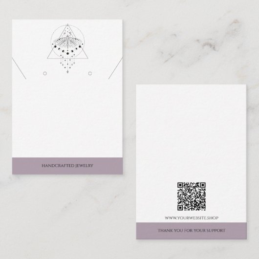 Heather Moon Phase Moth | Kaart voor juweliersweer Contactkaartje (Voorkant / Achterkant)