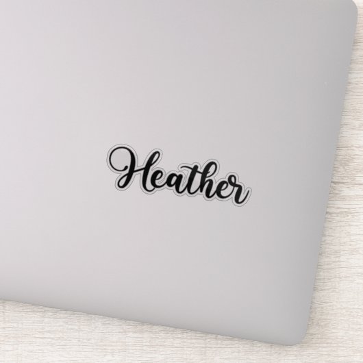 Heather Name - Handgeschreven kalligrafie Sticker (Detail)