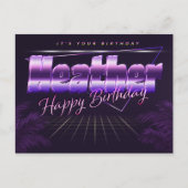 Heather Name Vorname lila Postkarte Geburtstag Briefkaart (Voorkant)