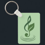 Heather Niemi Savage Key Chain Sleutelhanger<br><div class="desc">Support a composer by buying merch! Show off your love of music with a keychain displaying my logo on a mint green background. My treble clef with a leaf logo in a dark sage green represents my work as both a musician and an herbalist. The 5 ripples represent the 5...</div>