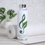Heather Niemi Savage Logo Insulated Water Bottle Waterfles<br><div class="desc">Support a composer through buying merch! This insulated water bottle has my logo,  a sage treble clef with a leaf representing my work as a musician and herbalist. The 5 rings below it represent the 5 lines of the staff.</div>