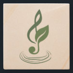 Heather Niemi Savage Logo Stone Coaster Stenen Onderzetter<br><div class="desc">Support a composer through buying merch!
This stone coaster has my logo,  a sage treble clef with a leaf representing my work as a musician and herbalist.
The 5 rings below it represent the 5 lines of the staff.</div>