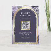 Heather Paarse Bloemboog QR Code Trouwen (Achterkant)