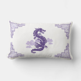 Heather Paarse Chinoiserie Dragon & Clouds Kussen