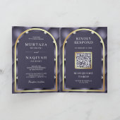 Heather Paarse Getuft QR Code Moslim Trouwjurk (Binnen)