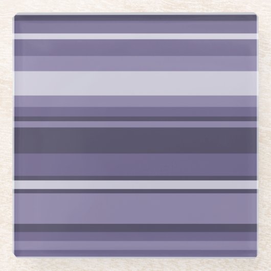 Heather paarse strepen glazen onderzetter (Voorkant)