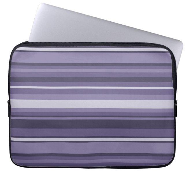 Heather paarse strepen laptop sleeve (Voorkant)