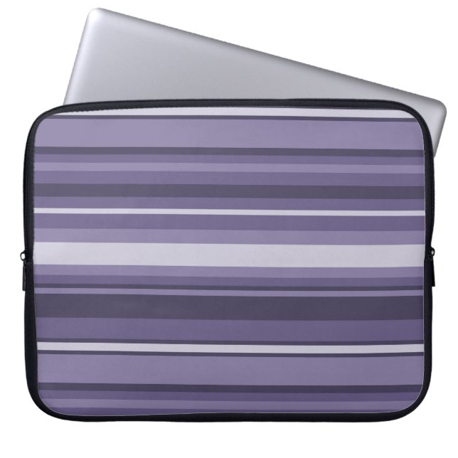 Heather paarse strepen laptop sleeve (Voorkant)