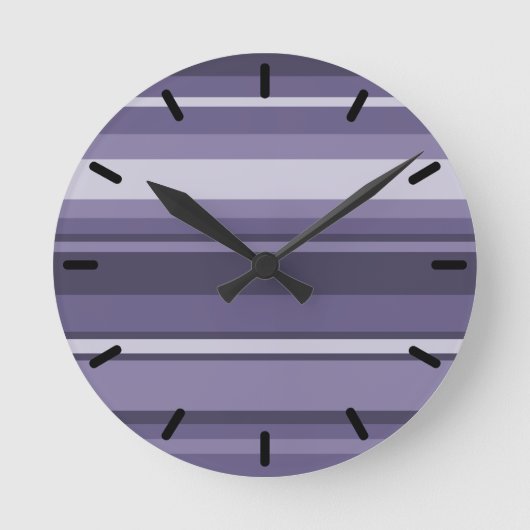 Heather paarse strepen ronde klok (Voorkant)