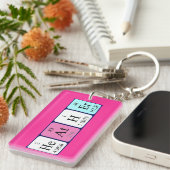 Heather periodieke lijst - naamsleutelwoord sleutelhanger (Voorkant Rechts)