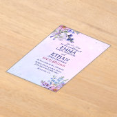 heather periwinkle plum lavender blue Wedding  Acryl Uitnodigingen (Laagn)