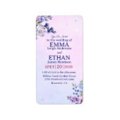 heather periwinkle plum lavender blue Wedding  Etiket (Voorkant)