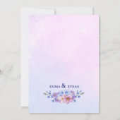 heather periwinkle plum lavender blue Wedding Kaart (Achterkant)