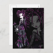 "Heather" Roze Valentijnsdag Flower Fairy Postc Feestdagenkaart (Voorkant / Achterkant)