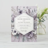 Heather Serene Meadow Wedding Kaart (Staand voorkant)