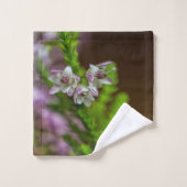 Heather Spring flower evergreen bloom paars wit Bad Handdoek (Wasdoekje)