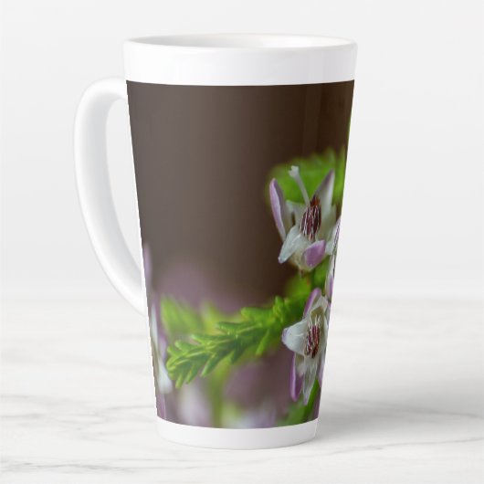 Heather Spring flower evergreen bloom paars wit Latte Mok (Linkerhoek)