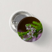 Heather Spring flower evergreen bloom paars wit Ronde Button 3,2 Cm (Voorkant /achterkant)