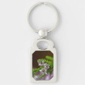 Heather Spring flower evergreen bloom paars wit Sleutelhanger (Voorkant)