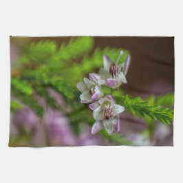 Heather Spring flower evergreen bloom paars wit Theedoek