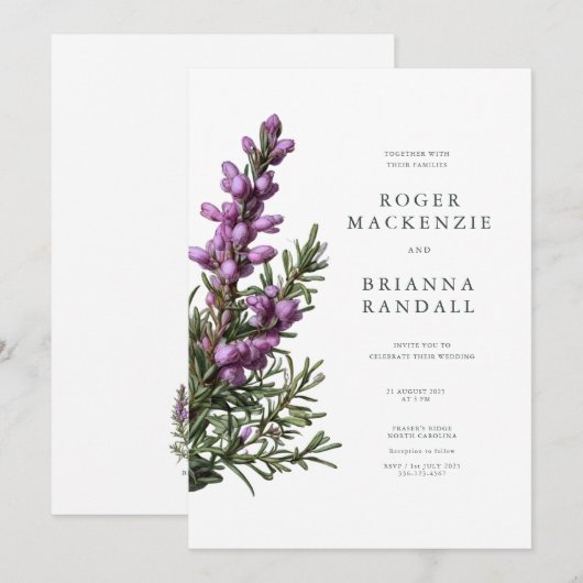 Heather Uitnodiging (Voorkant / Achterkant)