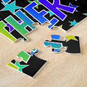 "HEATHER" Voornaam, geun "HAPPY BIRTHDAY" Legpuzzel (Zijkant)