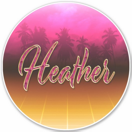Heather Vorname Name golden pink Aufkleber Sticker (Voorkant)