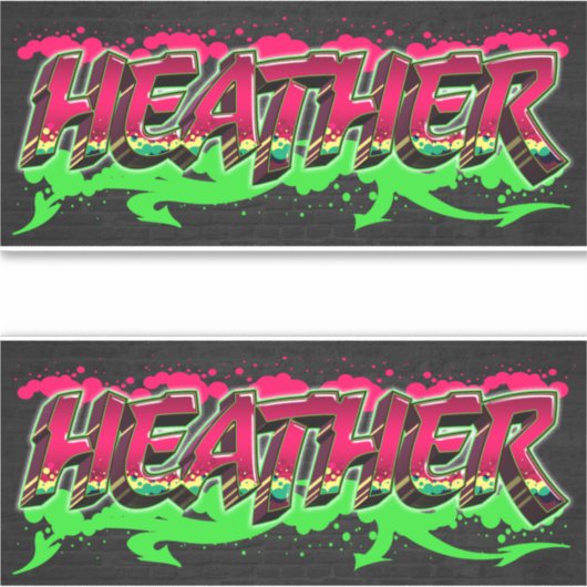Heather Vorname Name Graffiti Aufkleber Sticker (Voorkant)