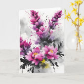 Heather - Watercolor bloemen Kaart (Gele Bloem)