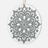 Heathered-Grey en White Lotus Snowflake Ornament (Links)