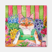 Heather's Flower Shop kitten schattige magneet (Voorkant)