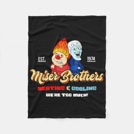 Heating And Cooling Brothers Christmas Retro  Fleece Deken (Voorkant)