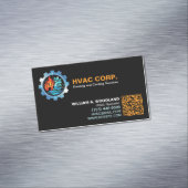 Heating and Cooling (Logo & Qr Code) Black HVAC Magnetisch Visitekaartje (Voorbeeld)