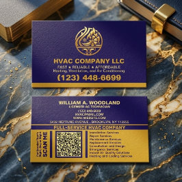 (Heating Cooling, Air Conditioning) Blue Gold HVAC Visitekaartje